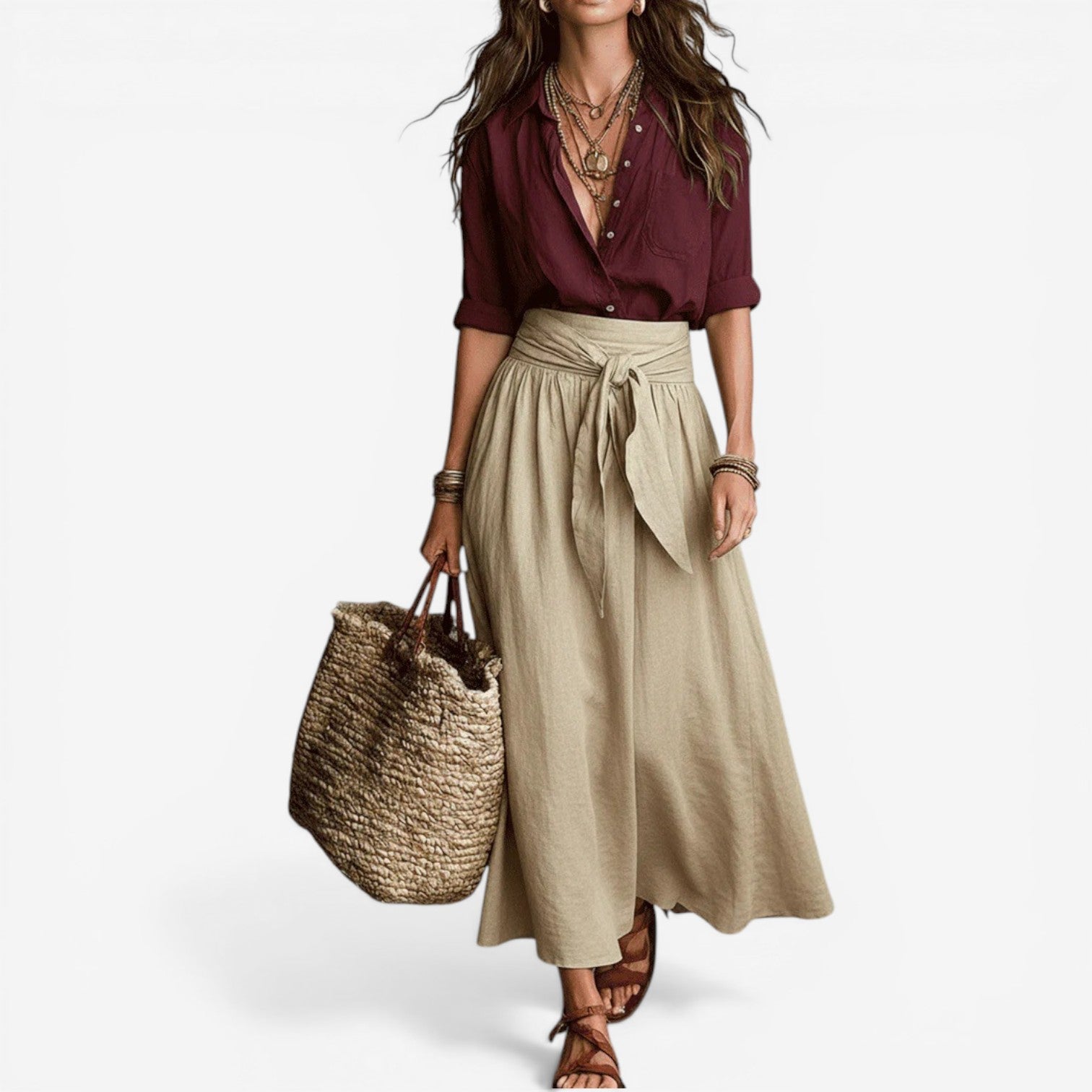 Aurea™ Ensemble jupe midi fluide