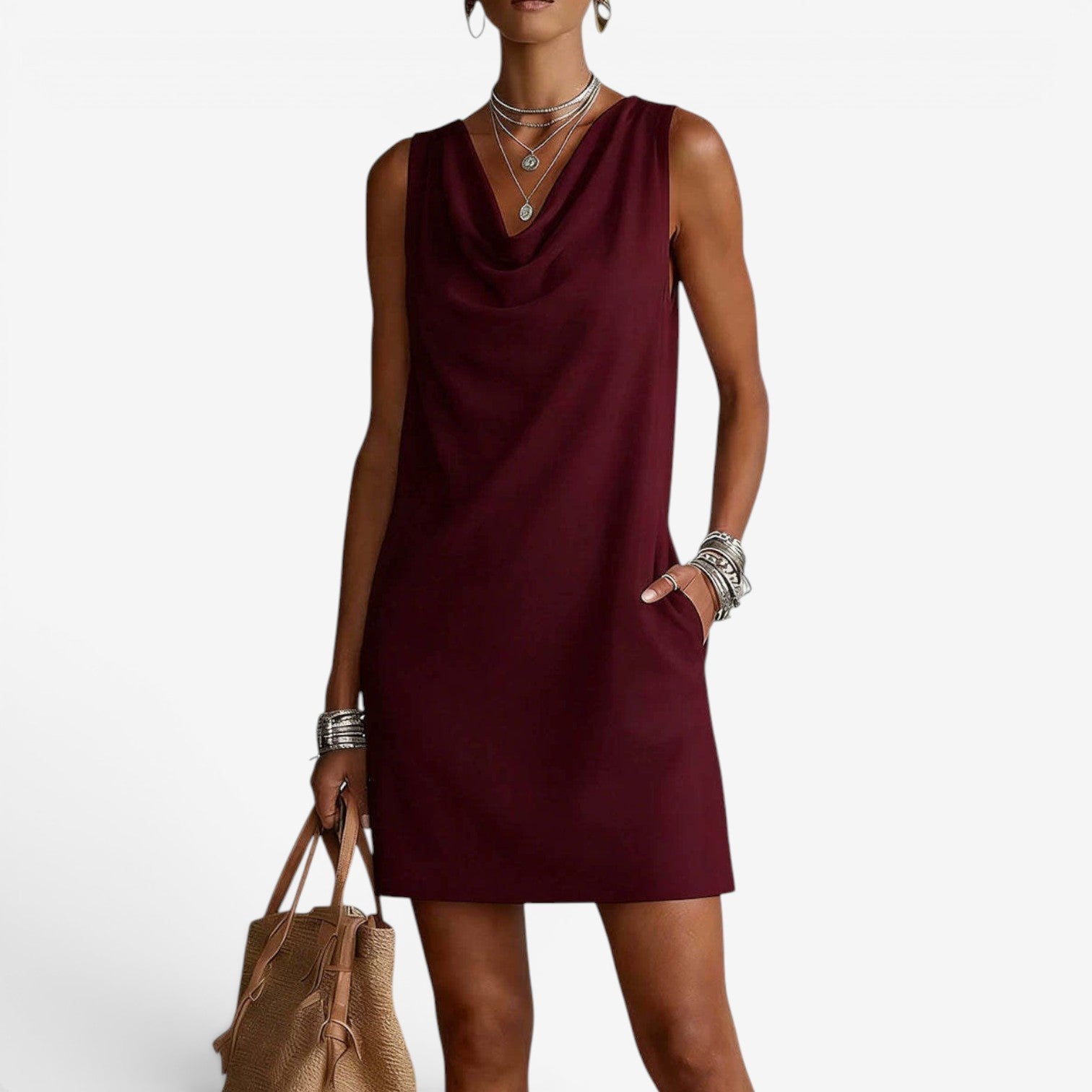 Veronica™ Plunge Neck Mini Dress